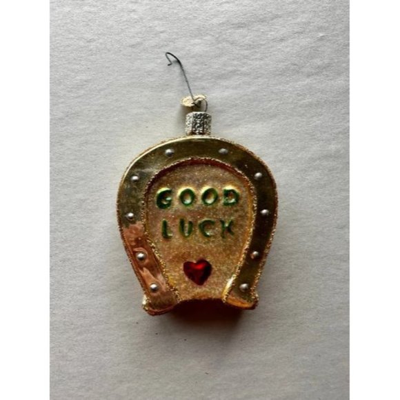 PetalPushersNursery Holiday Lucky Horseshoe Ornament Retired Old